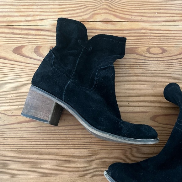 FRANCO SARTO black booties with natural heel - Picture 3 of 8